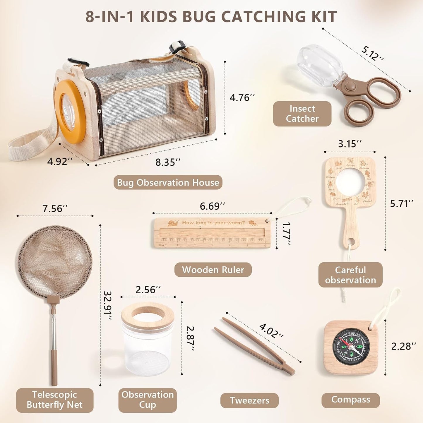 Wooden Bug Catcher Explorer Kit – 8-in-1 Outdoor Discovery Set