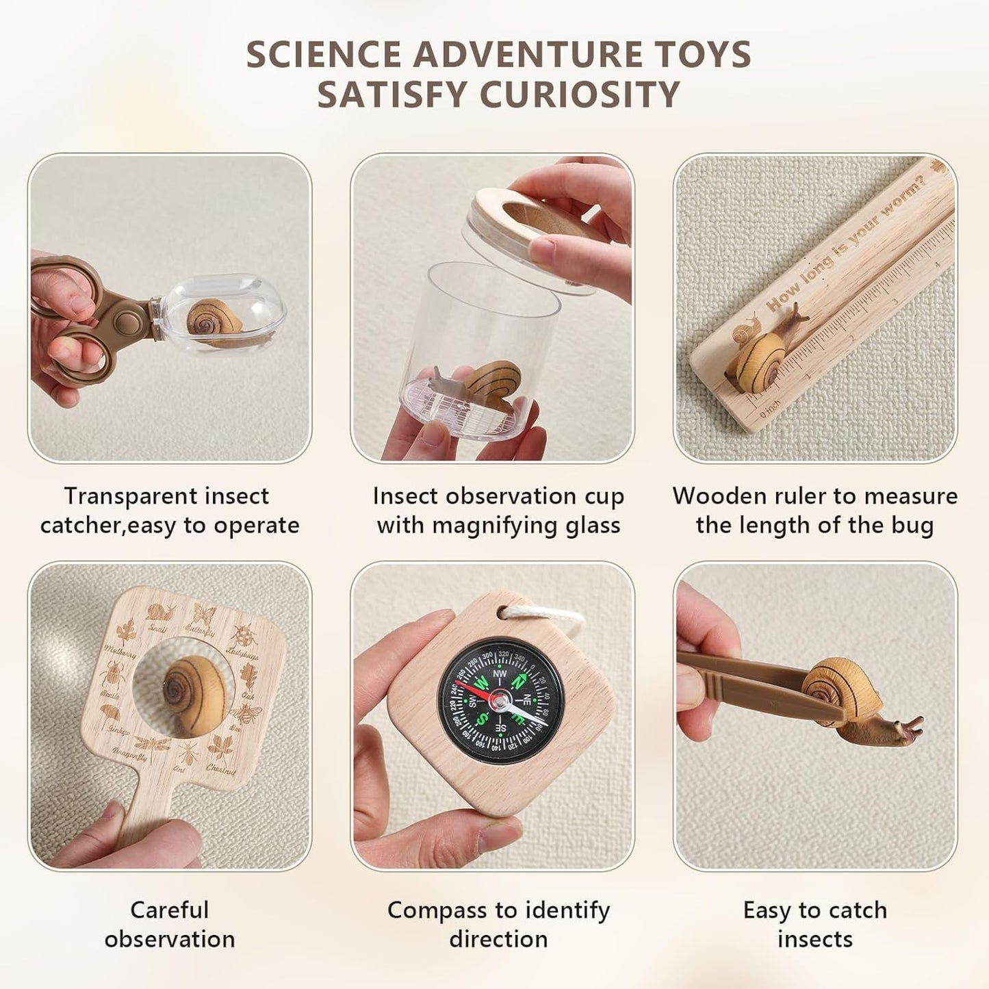 Wooden Bug Catcher Explorer Kit – 8-in-1 Outdoor Discovery Set